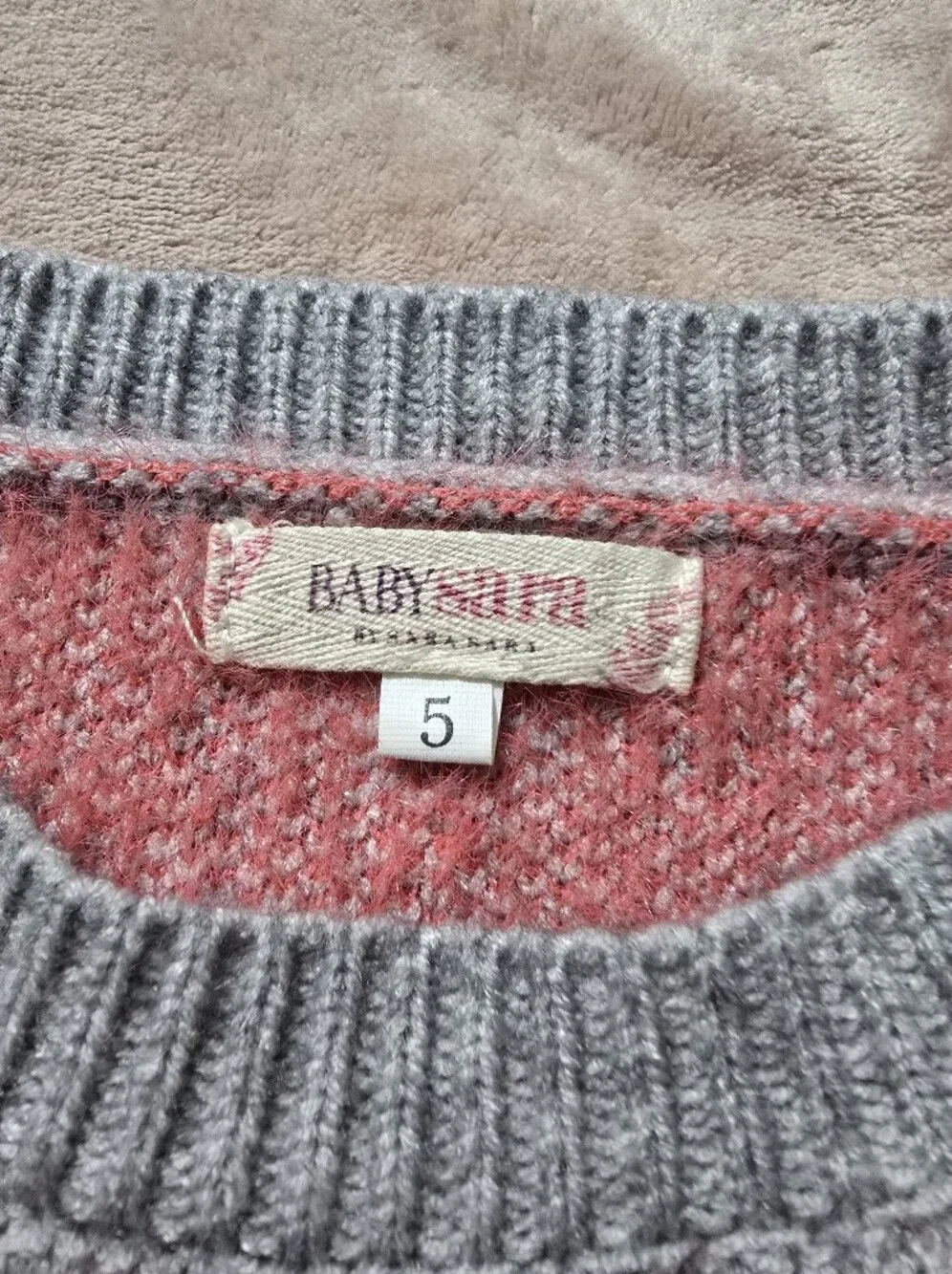 Baby Sara Sweater Grey With Rainbow Dots Size 5